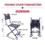 Portable Fishing Chair Folding Fish Chair 180 Degree Adjustable Backrest Four-leg Recliner Aluminum Alloy Camping Chair Stool