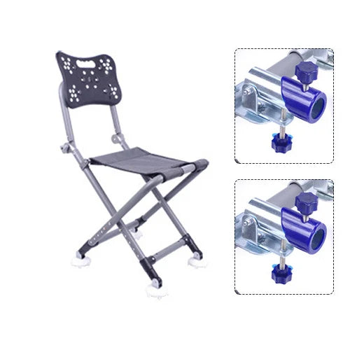 Portable Fishing Chair Folding Fish Chair 180 Degree Adjustable Backrest Four-leg Recliner Aluminum Alloy Camping Chair Stool