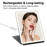 Portable Foldable Travel Makeup Mirror With Led Light Infinity  Bedroom Tocador Vanity Mirrors Cute Make Up Tools  Accessories