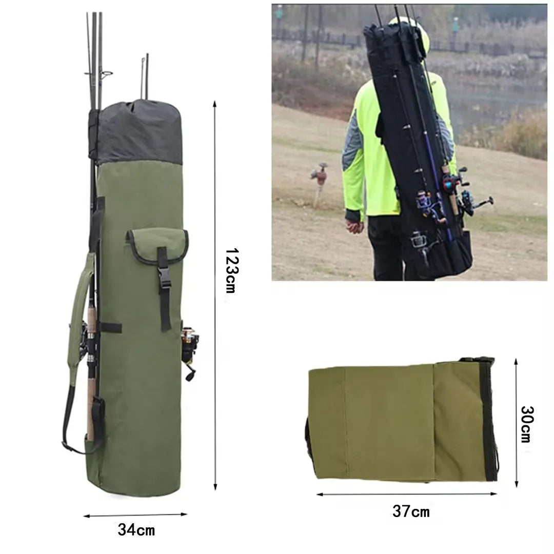 Portable Folded Fishing Rod Bag Multifunction Fishing Tackle Tools Storage Pack Cylinder Outdoor Fishing Gear Shoulder Bags X336