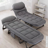 Portable Folding Bed For Home Office Sofa Bed Lunch Break Adjustable Headrest Reclining Outdoor Beach Folding Chair