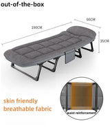 Portable Folding Bed For Home Office Sofa Bed Lunch Break Adjustable Headrest Reclining Outdoor Beach Folding Chair