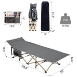 Portable Folding Bed with 2 Sided Mattress & Carry Bag，Outdoor camping folding bed, lunch convenient folding bed