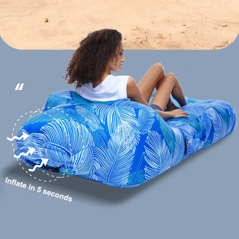 Portable Folding Inflatable Couch Water Floating Air Bed Sofa Camping Beach Chair Trend Outdoor Furniture Garden Sun Loungers