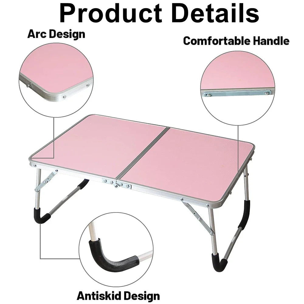 Portable Folding Laptop Desk, Mini Foldable Camping Table, Folding Picnic Table with Storage Space, Mini Lap Desk Reading Holder