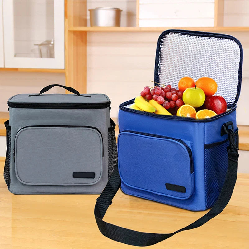 Portable Lunch Bag Food Thermal Box Durable Waterproof Office Cooler Lunchbox With Shoulder Strap Organizer Insulated Case