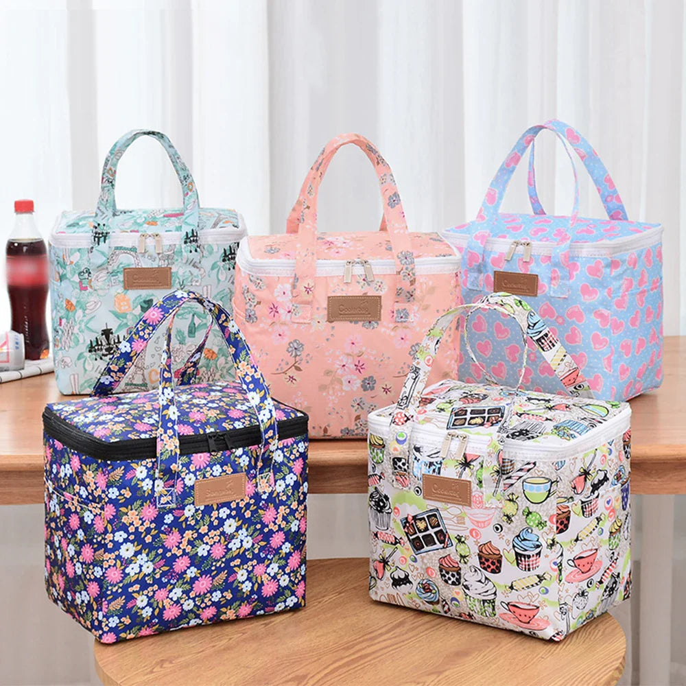 Portable Lunch Bag New Thermal Insulated Lunch Box Tote Cooler Functional Handbag Student Bento Pouch School Food Storage Bags