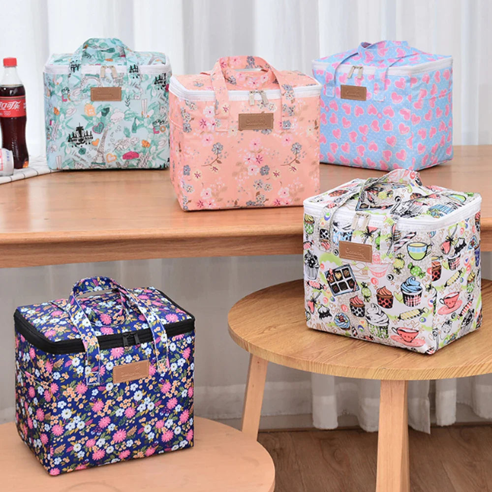 Portable Lunch Bag New Thermal Insulated Lunch Box Tote Cooler Functional Handbag Student Bento Pouch School Food Storage Bags