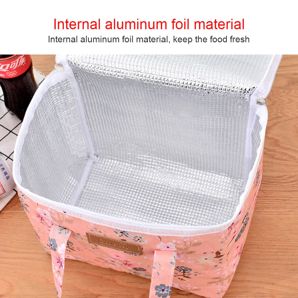 Portable Lunch Bag New Thermal Insulated Lunch Box Tote Cooler Functional Handbag Student Bento Pouch School Food Storage Bags