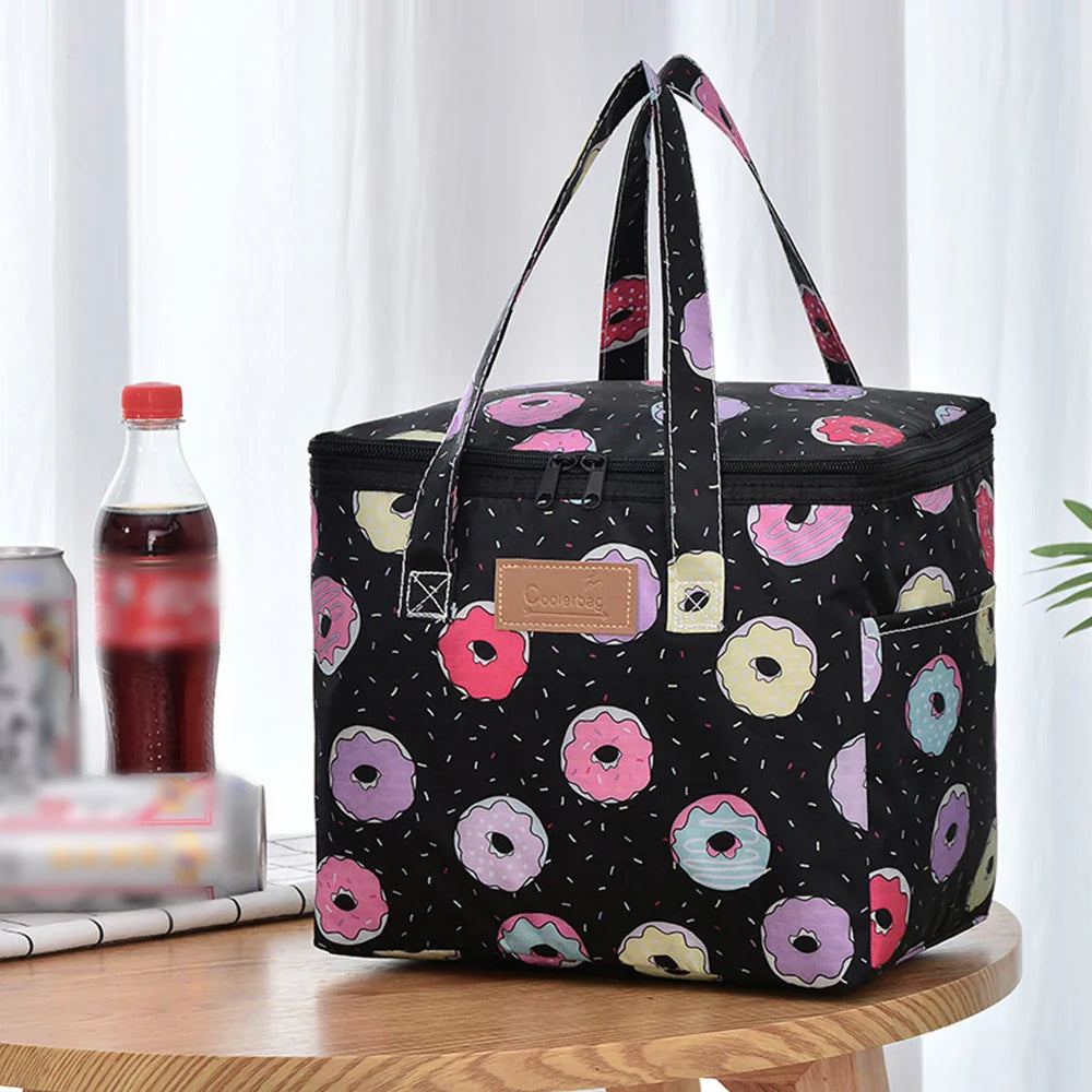 Portable Lunch Bag New Thermal Insulated Lunch Box Tote Cooler Functional Handbag Student Bento Pouch School Food Storage Bags