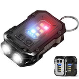 Portable Mini Keychain Light LED High Bright Flashlight Dual Light Source Outdoor Camping Fishing Multi-function Tool Torch Lamp