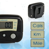 Portable Multi-functional LCD Display Digital Pedometer Steps Walking Distance Calorie Counter (Black)