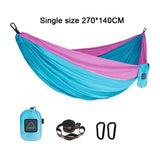 Portable Nylon Parachute Fabric Single and Double Size Outdoor Camping Hiking Garden Hammock