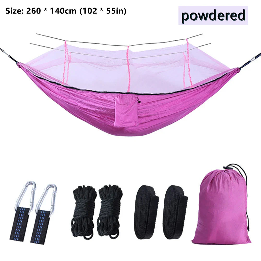 Portable Outdoor Camping Leisure Double Mosquito Net Hammocks  Garden Travel Tourist Nature Hike Sleeping Hanging Hammock Swing