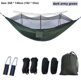 Portable Outdoor Camping Leisure Double Mosquito Net Hammocks  Garden Travel Tourist Nature Hike Sleeping Hanging Hammock Swing