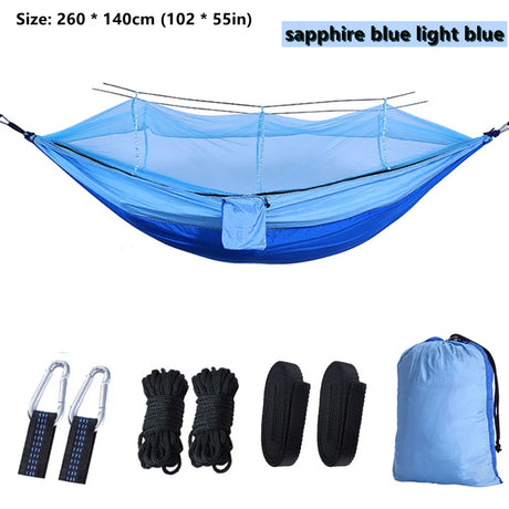 Portable Outdoor Camping Leisure Double Mosquito Net Hammocks  Garden Travel Tourist Nature Hike Sleeping Hanging Hammock Swing