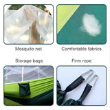 Portable Outdoor Camping Leisure Double Mosquito Net Hammocks  Garden Travel Tourist Nature Hike Sleeping Hanging Hammock Swing