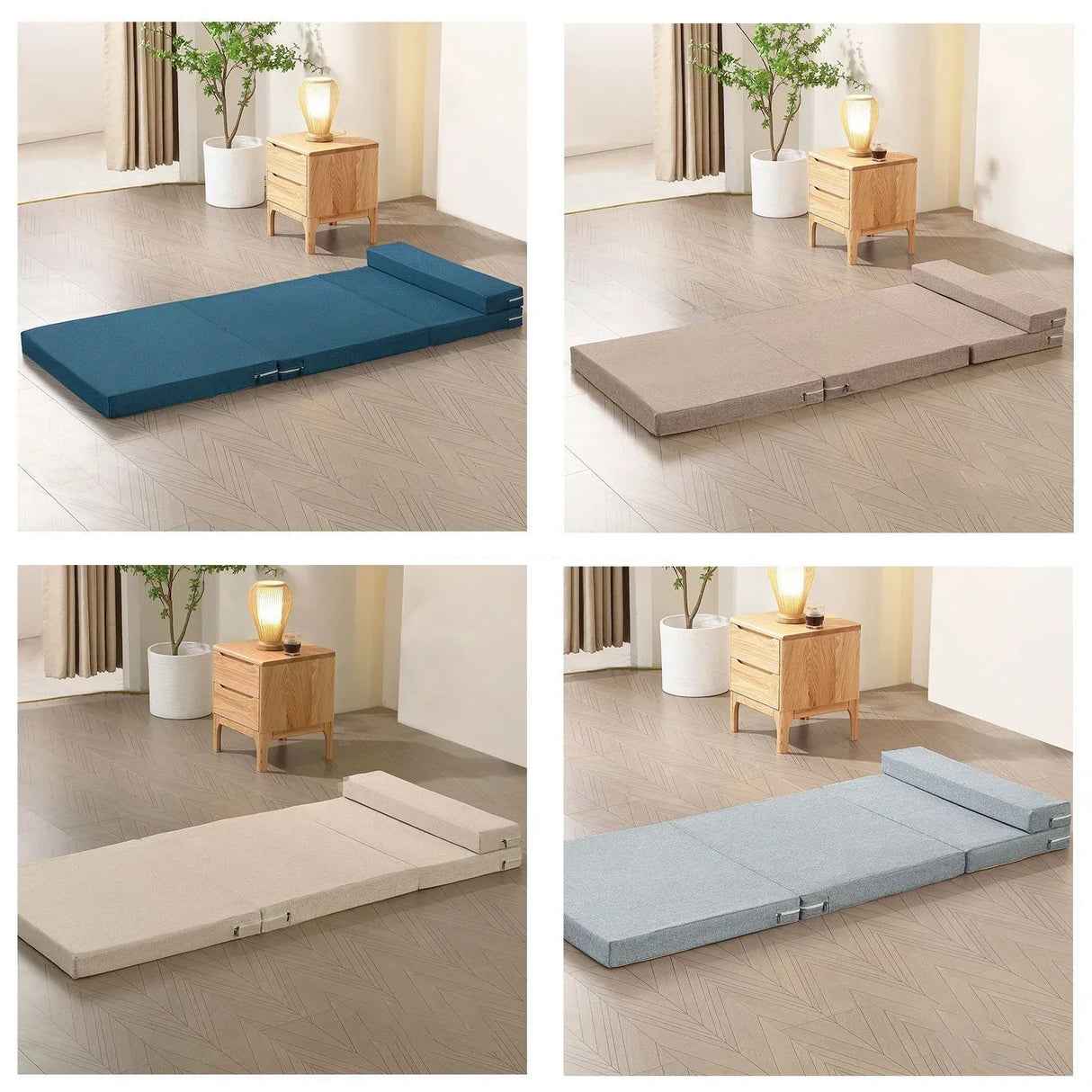 Portable Single Memory Foam Folding Mattresses Soft Lazy Tatami Yoga Mat for Sleeping on The Floor Office Workers Lunch Break