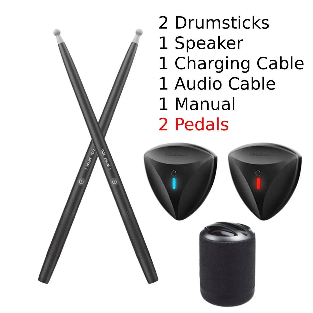 Portable Somatosensory Drum Air Electronic Drum Simulation Drums Virtual Drum Set Drum Kit for Beginners Kids Adults Practice