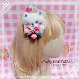 Powder blue sweet lolita hair niang headbands badge KC bear ear side clamp cream sugar sugar lolita