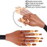 Practice Hand for Acrylic Nails Flexible Nail Practice Hands Training Movable Nail Maniquin Hand with 100 or 200PCS Nail Tips