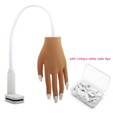 Practice Hand for Nails Silicone Nail Art Practice Equipment False Hand Soft Training Display Model Hands Prosthetic Hands Set