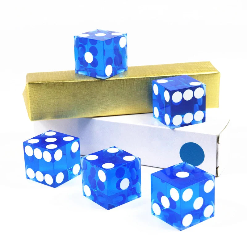 Precision Dice 19MM High-grade Acrylic TransparentSix Sided D6 Casino Sharp Straight Corners 5pcs