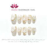 Presse on Nail Tips Full Cover With Designed Flower Deco Handwork High Quality Wearable Ballerina Artificial Korean Nail Art