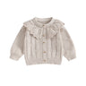 Princess Baby Girls Knitted Cardigan Sweater Cute Doll Collar Crochet Button Closure Clothes Outerwear Winter Kids Tops Outfits