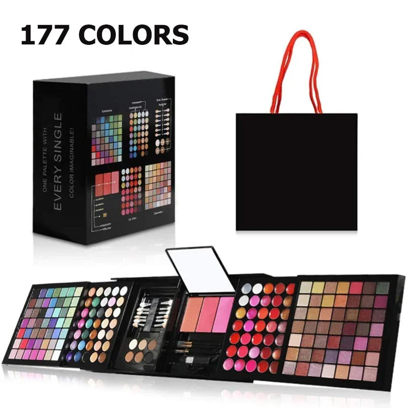 Professional 177 Color Eyeshadow Palette Makeup Cosmetic Sets Lip Gloss Blush Concealer Beginner Maquillage Brush Makeup Kit