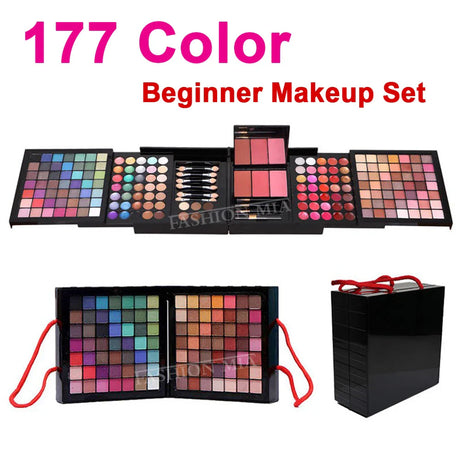 Professional 177 Color Eyeshadow Palette Makeup Cosmetic Sets Lip Gloss Blush Concealer Beginner Maquillage Brush Makeup Kit