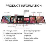 Professional 177 Color Eyeshadow Palette Makeup Cosmetic Sets Lip Gloss Blush Concealer Beginner Maquillage Brush Makeup Kit