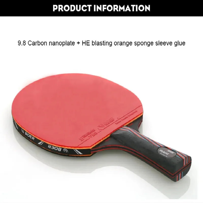 Professional 6 Star Ping Pong Racket Rubber Nano Carbon Table Tennis Bat Blade Sticky Toner Glue Pingpong Training