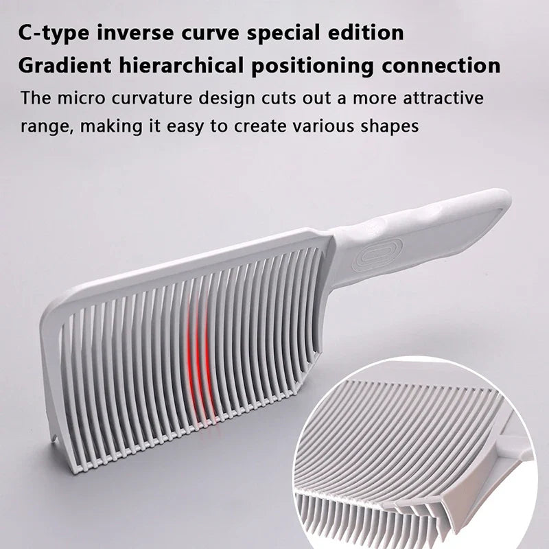 Professional Barber Clipper Hair Cutting Comb Men Adjustable Curved Flat Top Hair Clipper Fade Brush Salon Styling Tool