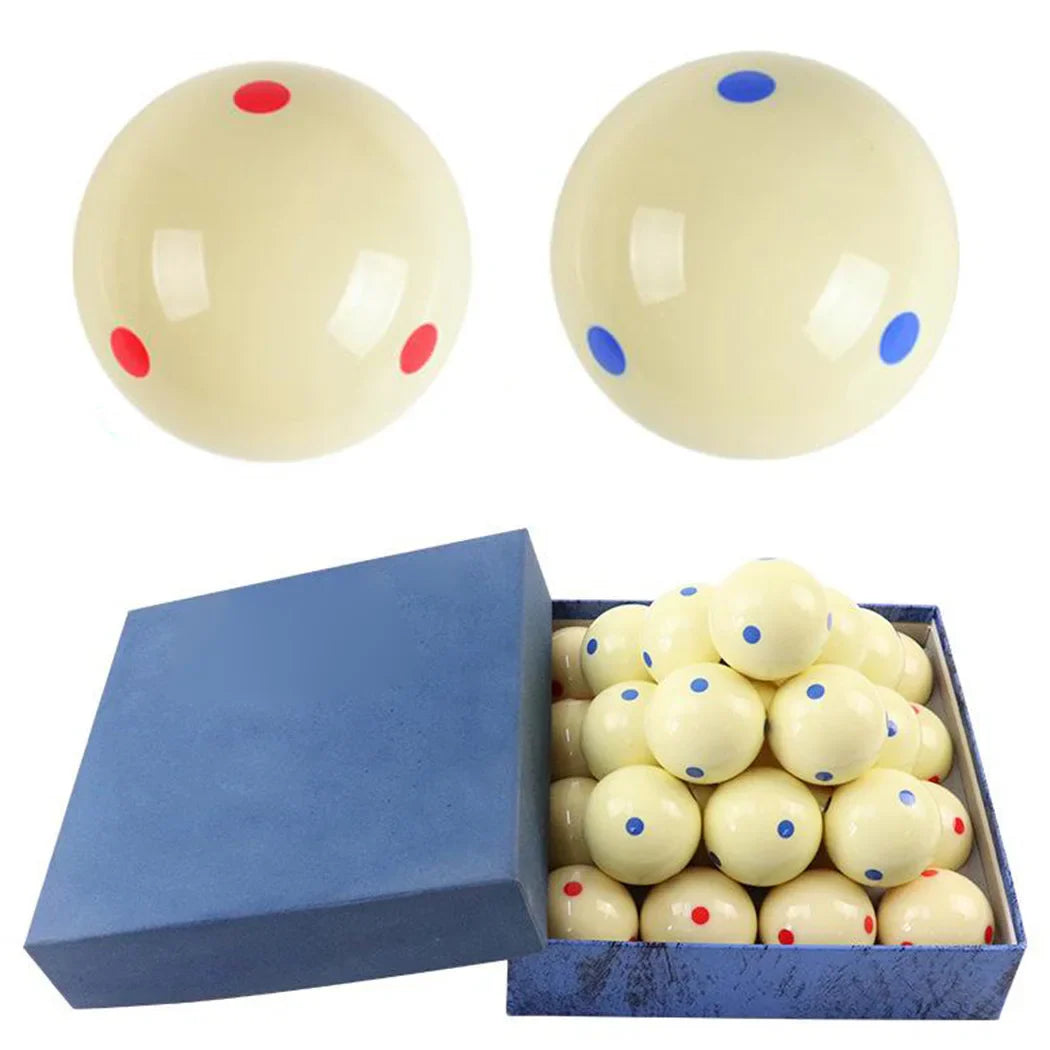 Professional Cue Ball Spot Measle Pool Billiard Practice Training Balls Blue/Red 6 Dot Spot Pool Standard 2-1/4" Accessory