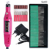 Professional Electric Nail Drill Machine Manicure Milling Cutter Nail Drill Bits Files Polisher Sander Gel Polish Remover Tools