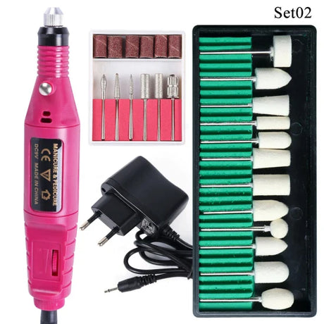 Professional Electric Nail Drill Machine Manicure Milling Cutter Nail Drill Bits Files Polisher Sander Gel Polish Remover Tools