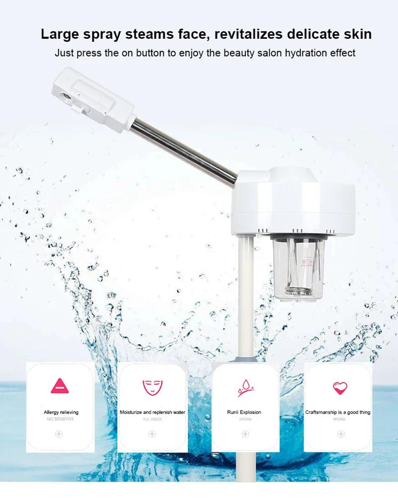 Professional Facial Steamer Hot Thermal Spray Device Beauty Lamp Can Use At Home and Beauty Salon Pore Deep Clean Skin Care Spa