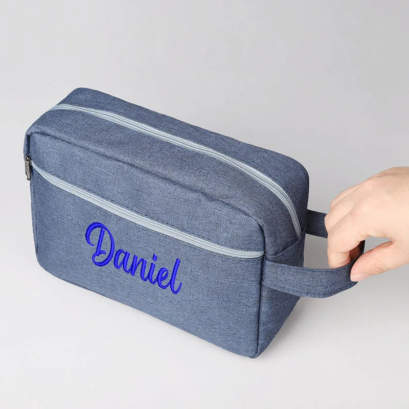 Professional Personalized Embroidery Men's Makeup Bag Portable Waterproof Large Capacity Travel Men's Toiletry Bag Custom Logo