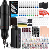 Professional Tattoo Machine Kit Rotary Pen Set with Tattoo Power Supply Cartridge Needles Tattoo Ink Set for Beginners Supply