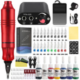 Professional Tattoo Machine Set Rotary Tattoo Pen Kit Power Supply Needle Ink DC Interface Rotary Tattoo Gun Makeup Kit Complete