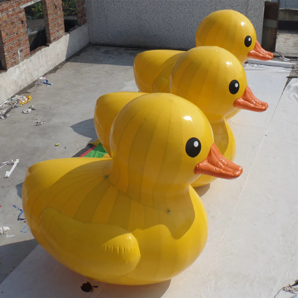 Promotional PVC airsealed Inflatable yellow Duck model Floating on water ,Air-tight large duck balloon for park decoration