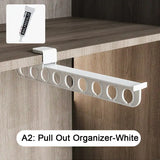 Pull Out Closet Organizer Household Pulling Slide Track Pants Rack Wardrobe Clothes Organizers for Space Saving and Storage