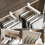 Pull Out Closet Organizer Household Pulling Slide Track Pants Rack Wardrobe Clothes Organizers for Space Saving and Storage