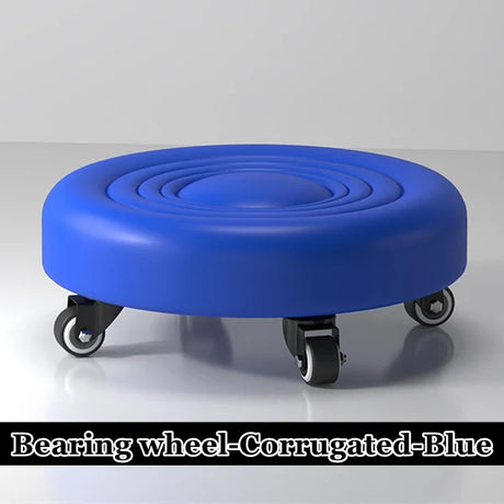 Pulley Low Stool, Low Height Rolling Stool, Leather Stool Seats with Wheel, Home Removable Small Stool, Round Roller Seat Stool