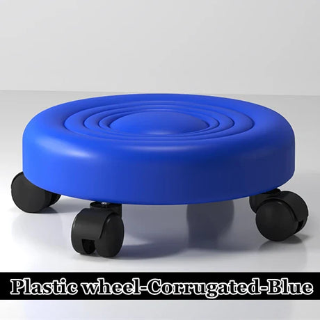 Pulley Low Stool, Low Height Rolling Stool, Leather Stool Seats with Wheel, Home Removable Small Stool, Round Roller Seat Stool