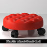 Pulley Low Stool, Low Height Rolling Stool, Leather Stool Seats with Wheel, Home Removable Small Stool, Round Roller Seat Stool