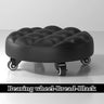 Pulley Low Stool, Low Height Rolling Stool, Leather Stool Seats with Wheel, Home Removable Small Stool, Round Roller Seat Stool