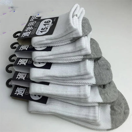 Pure Cotton Soft White Student Socks Breathable Absorbing Sweat Sport Socks Boys Girls Quality Socks 4Pairs/Lot Size 16-24cm