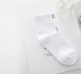 Pure Cotton Soft White Student Socks Breathable Absorbing Sweat Sport Socks Boys Girls Quality Socks 4Pairs/Lot Size 16-24cm